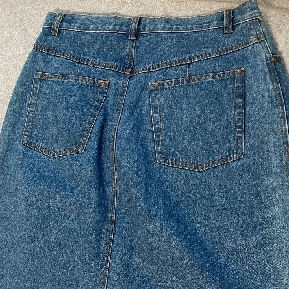 Vintage Y2K Denim Maxi Skirt Size 10 Cotton Western Country Minimalist Capsule